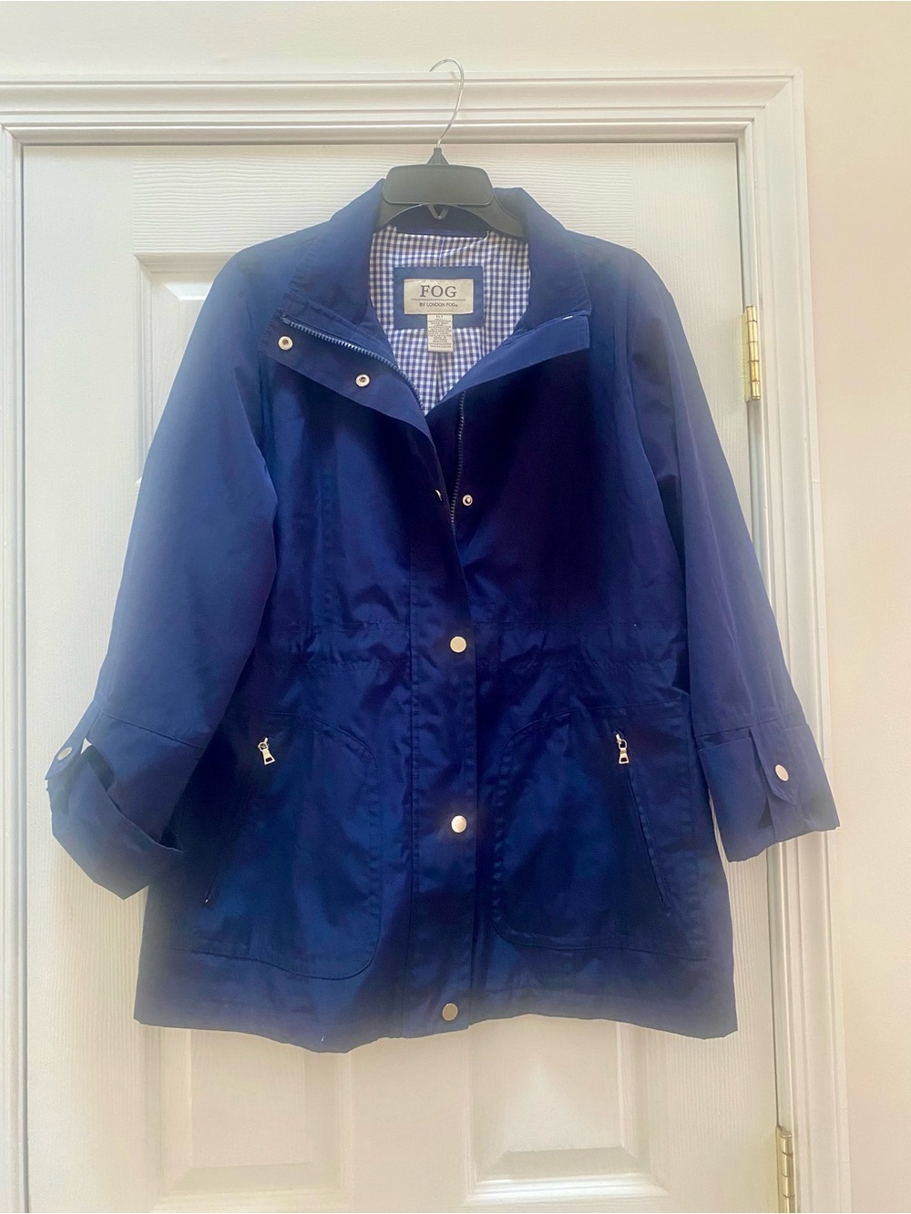London Fog Navy Blue Women's Trench Raincoat